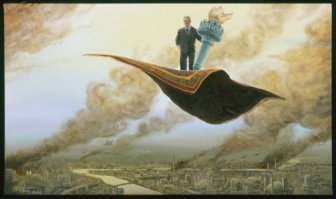 А <span style='color:gray'>[мат]</span> это плагиат????
это АРТ-ЖАБА
кто не вкурсе фотожаба - прикольная пародия на фотку

это - то же самое, токо более акуительно

кто смогет сам красками и холстом отжабить классика?
походу большинство по картину Волкова ваще тут впервые услышали
а благодаря этой жабе хоть узнают

вот именно благодаря таким художникам и появляется вторая жизнь у картин.
Это просто компания художников-приколистов. Это как бэ Васнецов В.М. "Ковер-Самолет"