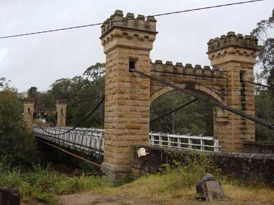 Hampden Bridge, Kangaroo Valley, Австралия. Подвесной мост.