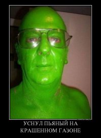 Зеленая лужайка без единой капли воды  