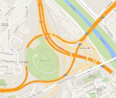 Развязка Ronda Litoral, Ronda de Dalt и еще трёх шоссе и жезенодорожных путей в Барселоне. Устройство такое, что с первого раза точно понять куда тебе ехать очень сложно даже с навигатором. Дороги постоянно ветвятся и иногда сразу в три направления. Вообще движение в Барселоне ну очень специфичное :))