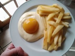 йогурт, яблоко, персик