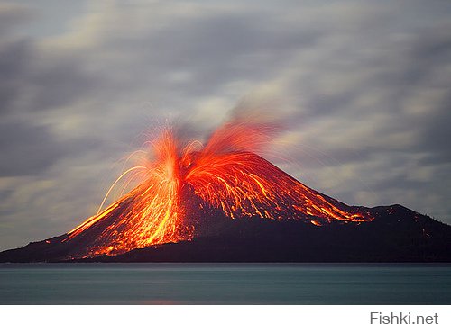А где извержение вулкана?