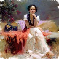 Первая картина итальянский художник Pino Daeni 
Вторая картина китайский художник An He 

95% картин современные художники