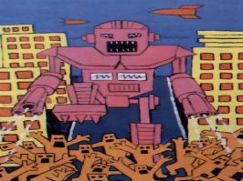 Книжка из детсва где-то на полках пылится, там Цой и рисунки его и много другого. 
Слава роботам! убить всех человеков!