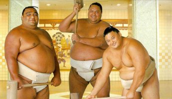 Да, самоанец Мусасимару и японец Таканохана. видел я эту схватку. кстати вот где трое - слева Мусасимару, справа Таканохана. и для сравнения - каким Таканохана стал через несколько лет после завершения карьеры