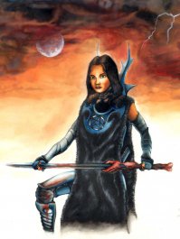 Господи, вы еще кто?! Тоже из сомневающихся?! Давайте быть честными, 5 - это Борис Валеджо, альбом которого, еще чарующе пахнувшего типографской краской, я перелистывал в далеком 88-89 году, который б..ть вообще обрисовывал маслом (!) фотографии без всякого фотошопа! 5 - это Royo, Sorayama  и т.д. 5 - это Гейгер, от работ которого у эстетствующего выше Александра Фролова, вообще случится культурный катарсис! 
У вас то со своим монитором все в порядке его не нужно калибровать, может вам еще psd исходники выложить?! 
Вот вам для убедительности то, что я рисовал руками в 90-91 годах. Акварель, карандаш и роллер.