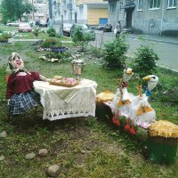 Жили у бабуси 2 веселых гуся, один серый, другой белый. Оба голубые.