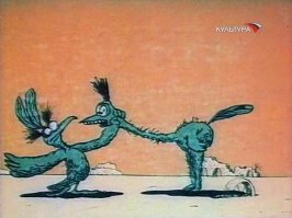 Слон и страус напомнили мультик :)