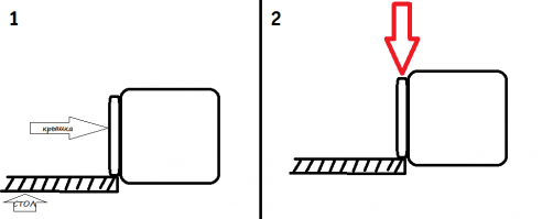 Я один открываю банки с откручивающимися крышками по такой схеме?
1. Устанавливаем банку как показано на 1 рисунке.
2. Надавливаем на крышку банки как показано на 2 рисунке и немного прокатываем крышу по столу не ослабляя давление на нее.
Через несколько сантиметров пути услышим хлопок и открываем банку. Такой способ намного безопаснее чем сование ножа под крышку, т.к. можно отколоть край банки и осколки могут попасть в еду.