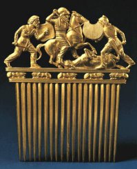 1. О каком конкретно золоте скифов речь?
2. золотой гребень из кургана Солоха который оказался в Эрмитаже вернут Украине?))