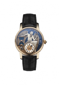 Российский бренд: Константин Чайкин.

Lunokhod Prime - Единственный в мире механизм, использующий в качестве функционального элемента конструкции необработанный природный материал. Роль уменьшенного земного спутника играет крупная жемчужина Южных морей. Как и в предыдущей модели, жемчужная Луна неподвижна в центре циферблата, смену лунных фаз отражает серебряная полусфера, вращающаяся вокруг нее.

Levitas Moon Phase - эффект парящих в пустоте стрелок и отсутствия часового механизма. На самом деле вращаются не стрелки, а разные слои чистейшего сапфирового стекла, на которых стрелки закреплены стационарно. Слои абсолютно не различимы на глаз, настолько стекло прозрачное и чистое, а механизм выверен идеально. Сам механизм находится в тонком ободе вокруг прозрачного окошка. На фото не совсем понятно, но это прозрачные часы.

Серия часов с вечными механическими календарями религиозных праздников (пасха, рамазан, шаббат и т.п.).