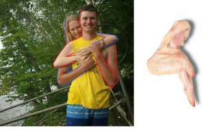 Уфф. Еле разобрался. Может так кому понятнее будет. У них у каждого одна рука загорелая, а вторая нет )