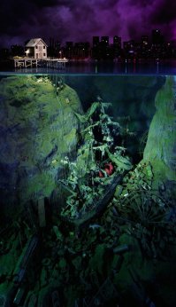 Тут еще десяток авто только, что утонувших и не попавших в кадр, тех самых, что так хорошо освещают, про сталкера на болоте вообще молчу...