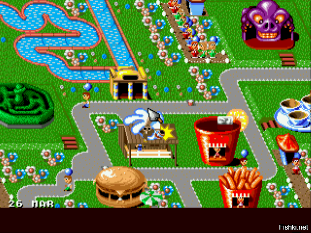 Игра парк на сеге. Theme Park Sega. Theme Park игра сега. Theme Park Sega Mega Drive. Theme Park 1995.