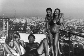 Джессика Лэнг, Милош Форман, Владимир Высоцкий и Марина Влади. США, Лос–Анджелес, август 1976 года