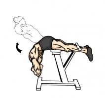 Это гиперэкстензия в домашних условиях.
На тренажере его делать еще более эффективно, т.к., амплитуда больше.