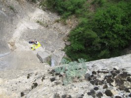 Родители молодцы. Ребенка В таком возрасте я бы далеко не рискнул брать.

Мне, конечно, тоже хочется похвастаться, но до них нам далеко. Обычно мы делаем вылазки на 10-15 км. Походы с детьми 3,5,7 лет. Младший в три года максимум выдерживает 7-8 км, дальше уже на руках.
Фотографии с Фатьма-Коба, Крым. На желтом коврике внизу отдыхаем.