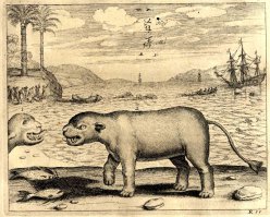 По мнению европейских художников это--- бегемот.