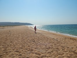 Слабаки! Заказник Опук. На 7 км в обе стороны ни души! Прозрачнейшее море, пляж из обкатанного ракушняка. И никого... Туалет выкопан, мусор отсортирован и вывезен. Договорённость с егерями заповедника.