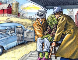 А вот фотка директора Рен-ТВ на пенсии - отъезд в пансионат по путевке от профсоюза.