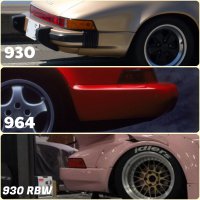 Задний бампер сделан из родного 930. Для него характерна полочка в отличии от *литого* 964.