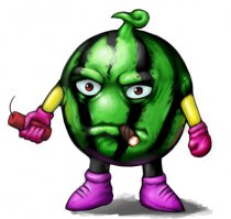 Настоящий опасный арбуз выглядит так: