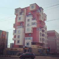 Если не ошибаюсь, то это Бобруйск. В живую классно смотрится, особенно среди типовой застройки.