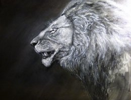 восхищаюсь этими замечательными животными, вот для общей коллекции мой портрет Царя зверей)