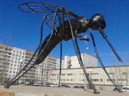 Вот такой вот Дед Мороз в Усинске, Челябинск отдыхает. 
Он же летом.