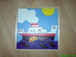 Фанера 8мм, ручной лобзик, гуашь! Делал для ребенка друзей!