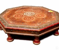 Это восточный кофейный столик.А географический диапазон от Марокко до Индии. Там ,где едят сидя на полу ,нужно возвышение для напитков и закусок. Вот индийский :