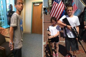 Без шуток, 14-летний Ахмед Мохамед был арестован полицией за то, что принёс в школу сконструированные им часы с цифровым дисплеем, которые учителя показались бомбой с часовым механизмом. Ещё бы, не могли учителя и копы поверить, что ребенок с арабской внешностью придет в школу с чем-то другим, кроме как с бомбой.

Источник: 
Politikus.ru