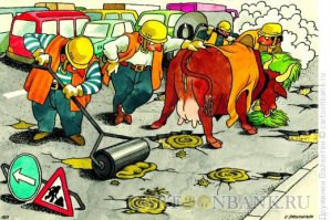 Походу рабочий с катком заболел.