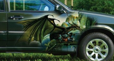 Занимательная аэрография на автомобилях