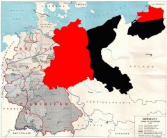 Автор Германия была разделена на 4 оккупационные зоны - СССР США АНГЛИЯ и ФРАНЦИЯ. Потом США АНГЛИЯ ФРАНЦИЯ обьединились и получилась ФРГ. Это даже на твоей карте видно.