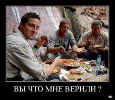 Беара Гриллса — мега-функциональный набор для выживания ------это группа почти из 40 человек,+вертолёт, вот какой у него набор для выживания.