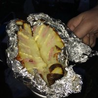 картошка, сыр, бекон