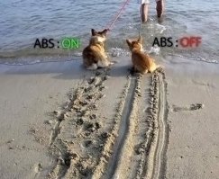 С ABS следов от торможения нет на дороге.