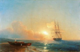 Поддерживаю ,действительно однообразно. А корабли и бухты рисовать он,наверное, только учится.Айвазовский ему в помощь.