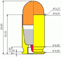 Кали́бр (от фр. calibre) — диаметр канала ствола по нарезам или полям;

Никакого отношения к размеру (а в данном случае диаметру гильзы) он не имеет. Как раз таки патрон 7,62х25 является яркой иллюстрацией этого факта.

Внимательно всматриваться в приложенные картинки. Не верить своим глазам. Всматриваться еще раз. 
Потом читать историю появления патрона 9х18.