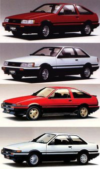 ахаха, и что у них общего? ты скинул переднеприводное гавно (ae92 кузов). Речь шла о поколении кузова ае86(85). чем 86 от 85 надеюсь не надо объяснять. A Sprinter-trueno это модель (значит что фары открываются), еще были Levin.