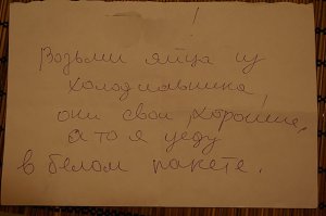 Записки на холодильнике