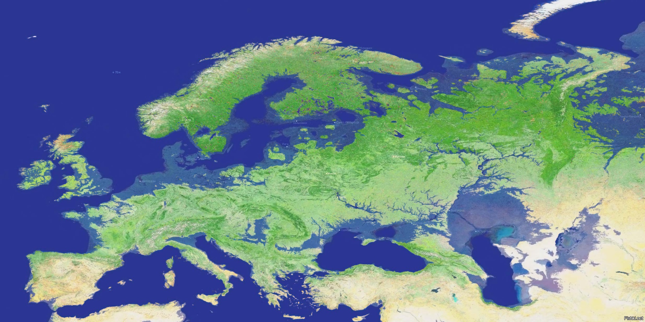Карта мира после таяния ледников