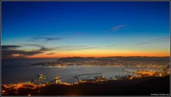 Панорама Новороссийска и Цемесской бухты с перевала