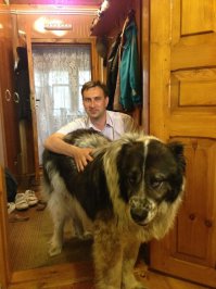 Не моя, но попозировать со мной не отказался. Зовут Мишка.