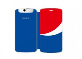 Предыдущий был такой. ;)

Фотографии ограниченной серии смартфона Oppo N1 Pepsi Edition появились в Интернете. Тематическая упаковка, характерная красно-синяя цветовая гамма пользовательского интерфейса и флип-кейса отражают суть новой версии телефона. Смартфон поступит в продажу по специальной цене в канун праздников в Китае, Вьетнаме, Индонезии и некоторых других азиатских странах. Также телефон будет использоваться в качестве приза во время специальных промо-акций Pepsi. Все пользовательские характеристики аппарата остались неизменными: это по-прежнему смартфон с 5,9-дюймовым Full HD-дисплеем, 2 ГБ оперативной памяти, процессором Snapdragon 600 с частотой 1,7 ГГц и уникальной вращающейся 13-мегапиксельной камерой.
