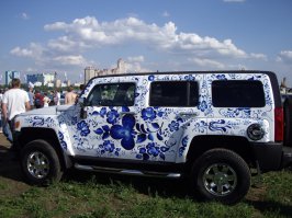 роспись под гжель напоминает