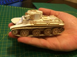 вот еще один шедевр бт-7а масштаб 1/50 пока не крашеный .маленький зверь тоже лазерная резка