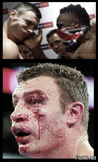 Лицо боксера во время удара