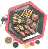 Прикупили с женой еще весной вот такой электрогриль Fantasia "Rotel AG" Швейцария. Устроили свой Китай во дворе. Пользовали летом на улице. Прикол в том, что намариную мелкими кусочками хрюшку, куру, барашку, криветки, овощи и т.д.. А потом каждый сам себе жарит прям за столом. Все гости кто пробовал с него были оч довольны.